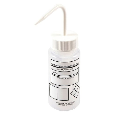 Wash Bottle, White, Vented, 250mL, PK3