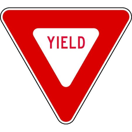 Yield Traffic Sign, 30 in H, 30 in W, Aluminum, Triangle, English, R1-2-30DA