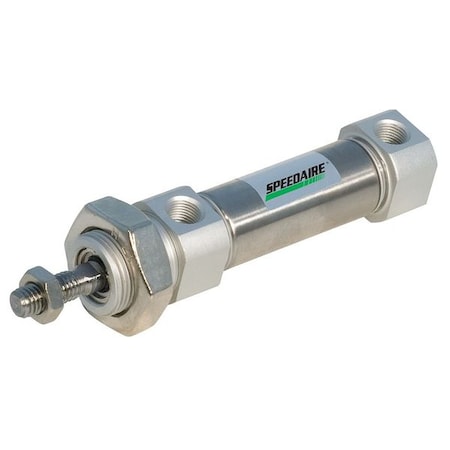 Round Body Cylinder, 25 mm Bore, 100 mm Stroke, ISO Double Acting, Stainless Steel .