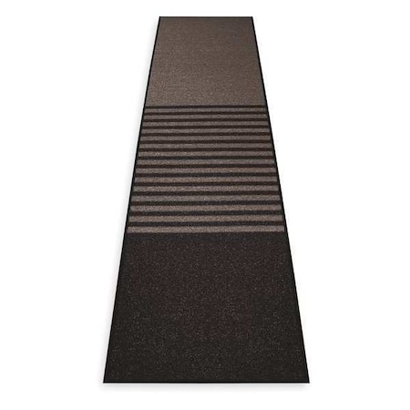 Entrance Runner, Polypropylene, 3/8 in Thick, Black, 3 ft W x 12 ft L