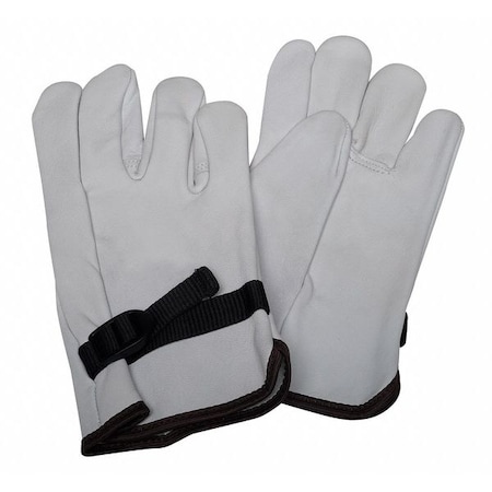Electrical-Insulating Glove Protectors, Goatskin, 10" Length, White, Size 10
