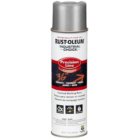 Precision Line Marking Paint, 16 oz, Silver, Solvent -Based