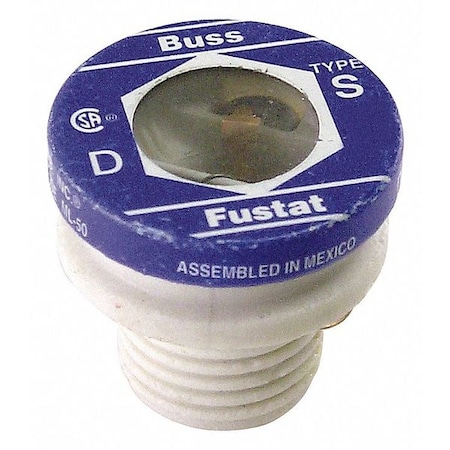 Plug Fuse, 3.20A, 10kA at 125V AC, 4 PK