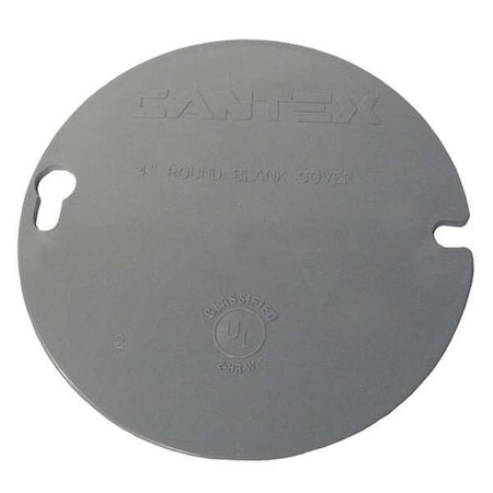 Box Cover, Round Box Type, 1 Gang, PVC, Blank Cover Type