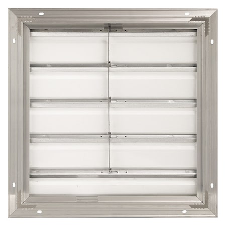 20 in 23"H-W 5.75"L Aluminum Backdraft Damper, 20-1/2 in x 20-1/2 in, Aluminum