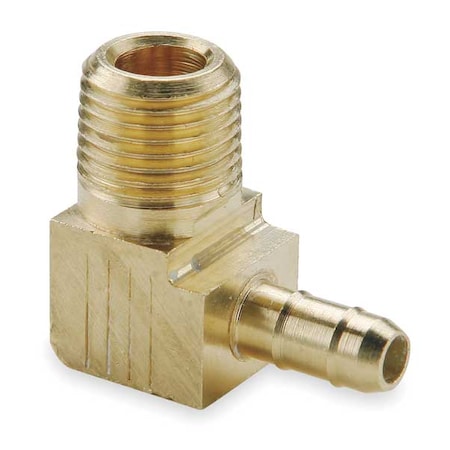 1/4" Barb x 1/8" MNPT Brass Male 90 Degree Elbow