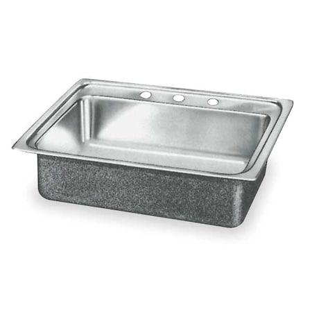 Drop-In Sink, Drop-In Mount, 3 Hole, 18" x 14", Stainless steel