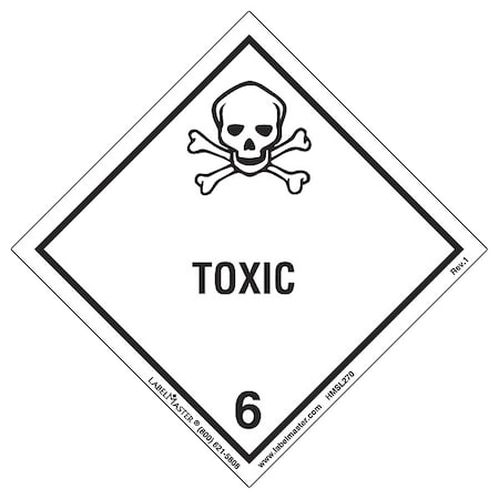 Toxic Label, 100mmx100mm, Polyprop, 500