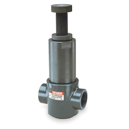 Pressure Regulator, 1/4", PVC/FPM, Threaded, Adjustable 5-75 psi