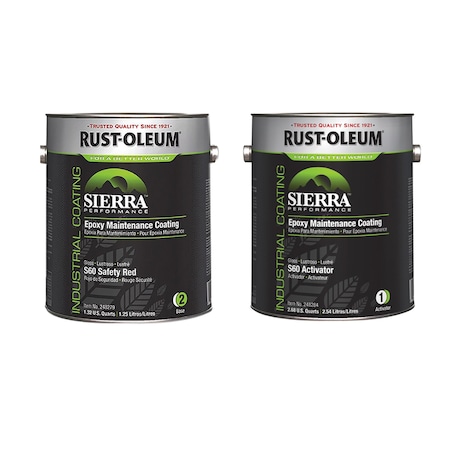 Epoxy Activator and Finish Kit, Safety Red, High Gloss, 1 gal, 230 to 340 sq ft/gal, S60 Series