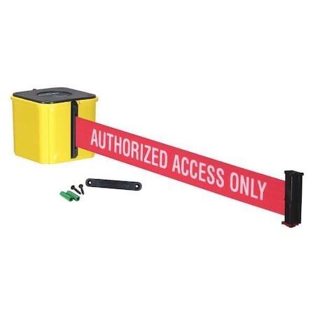 Retractable Belt Barrier,Yellow,25 ft.