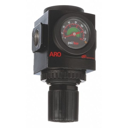 Compressed Air Regulator, 2000 Series, Aluminum, 1/2 in NPT, 210 cfm, 0 psi to 140 psi, Knob