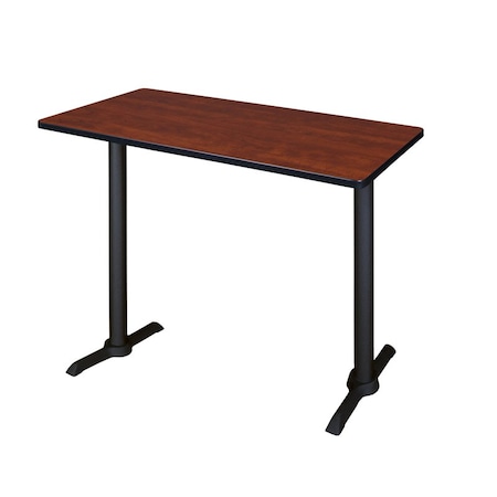 Rectangle Cain Cafe Training Table, 48 W, 24 L, 42 H, Wood,Metal Top, Cherry