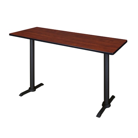 Rectangle Cain Cafe Training Tables, 60 W, 24 L, 42 H, Wood,Metal Top, Cherry