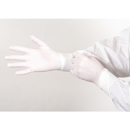 Cleanroom Gloves, ISO 5 ISO Class, Nitrile, 12 in L, White, 2XL, 1000 PK
