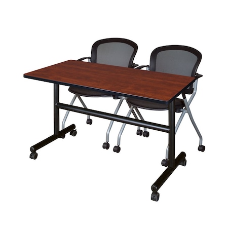 Rectangle Tables > Nesting Tables > Kobe Flip Top Table & Chair Sets, 42 W, 24 L, 29 H, Cherry
