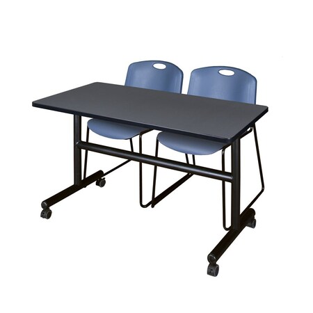 Tables > Nesting Tables > Kobe Flip Top Table & Chair Sets, 48 W, 24 L, 29 H, Grey