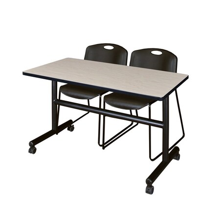 FlipTop Table, 48" W, 29" H, Laminate Top, Maple