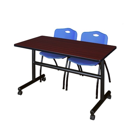 FlipTop Table, 48" W, 29" H, Laminate Top, Mahogany