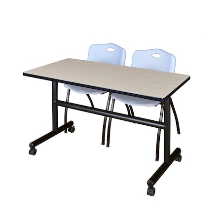 FlipTop Table, 48" W, 29" H, Laminate Top, Maple