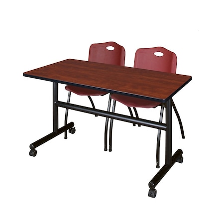 Rectangle FlipTop Table, 48" W, 29" H, Laminate Top, Cherry