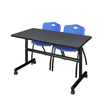 Rectangle FlipTop Table, 48" W, 29" H, Laminate Top, Gray