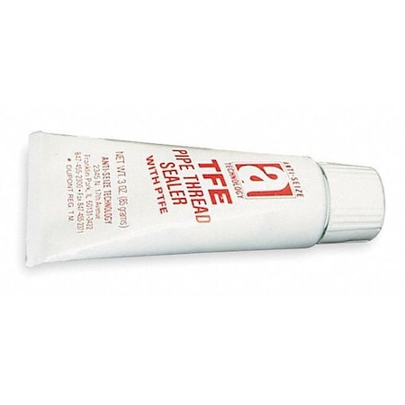 Pipe Thread Sealant 3 fl oz, Tube, TFE, Off-White, Paste