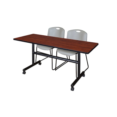 FlipTop Table, 60" W, 29" H, Laminate Top, Cherry
