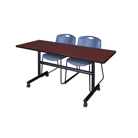 FlipTop Table, 60" W, 29" H, Laminate Top, Mahogany