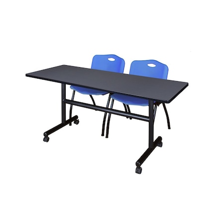 FlipTop Table, 60" W, 29" H, Laminate Top, Gray