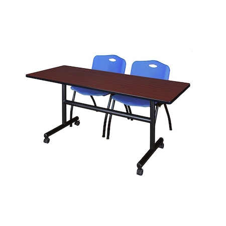 FlipTop Table, 60" W, 29" H, Laminate Top, Mahogany