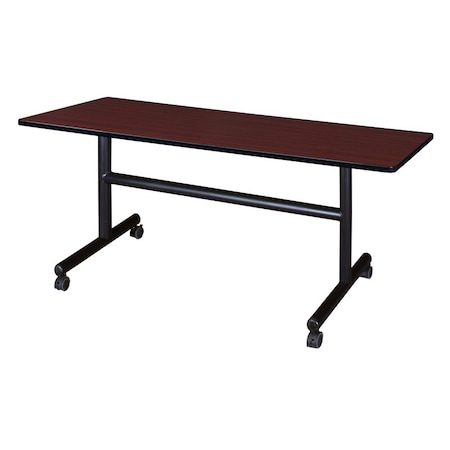 Rectangle FlipTop Table, 60" W, 29" H, Laminate Top, Mahogany