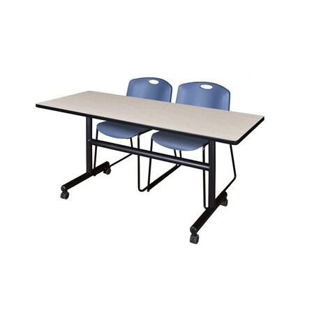 Rectangle FlipTop Table, 60" W, 29" H, Laminate Top, Maple