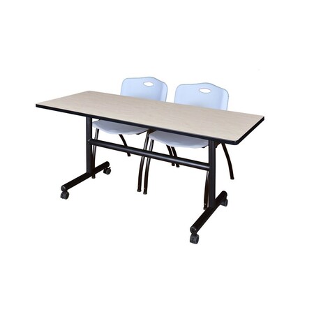 Rectangle FlipTop Table, 60" W, 29" H, Laminate Top, Maple