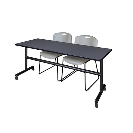 Rectangle Tables > Nesting Tables > Kobe Flip Top Table & Chair Sets, 72 W, 24 L, 29 H, Grey