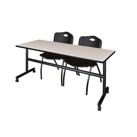 Rectangle Tables > Nesting Tables > Kobe Flip Top Table & Chair Sets, 72 W, 24 L, 29 H, Maple