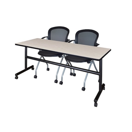 Rectangle Tables > Nesting Tables > Kobe Flip Top Table & Chair Sets, 72 W, 24 L, 29 H, Maple