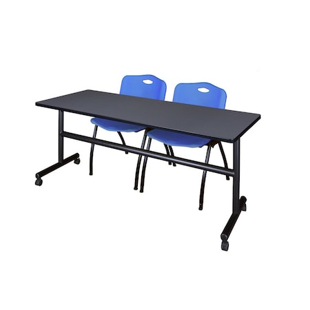 Rectangle FlipTop Table, 72" W, 29" H, Laminate Top, Gray