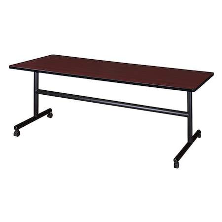 Rectangle FlipTop Table, 72" W, 29" H, Laminate Top, Mahogany