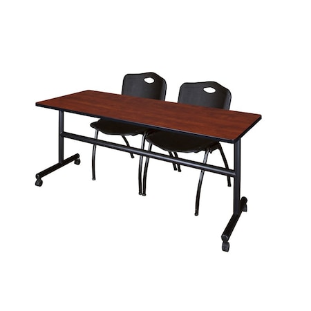 Rectangle FlipTop Table, 72" W, 29" H, Laminate Top, Cherry