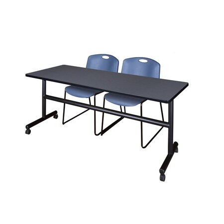 Rectangle FlipTop Table, 72" W, 29" H, Laminate Top, Gray