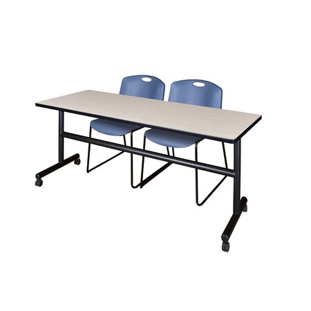 Rectangle FlipTop Table, 72" W, 29" H, Laminate Top, Maple