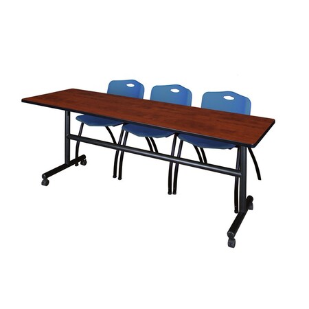 Rectangle FlipTop Table, 84" W, 29" H, Laminate Top, Cherry