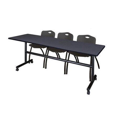 Rectangle FlipTop Table, 84" W, 29" H, Laminate Top, Gray