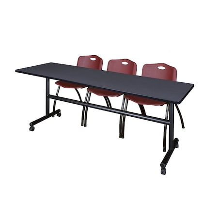 Rectangle FlipTop Table, 84" W, 29" H, Laminate Top, Gray