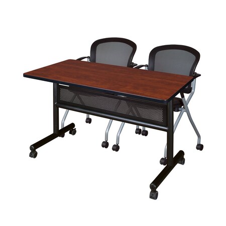 Rectangle FlipTop Table, 48" W, 29" H, Laminate Top, Cherry