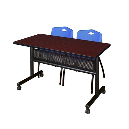 Rectangle FlipTop Table, 48" W, 29" H, Laminate Top, Mahogany