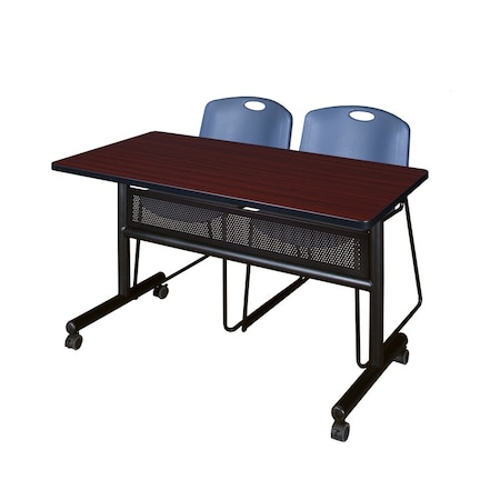 Rectangle FlipTop Table, 48" W, 29" H, Laminate Top, Mahogany