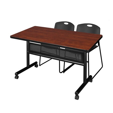 Rectangle FlipTop Table, 48" W, 29" H, Laminate Top, Cherry