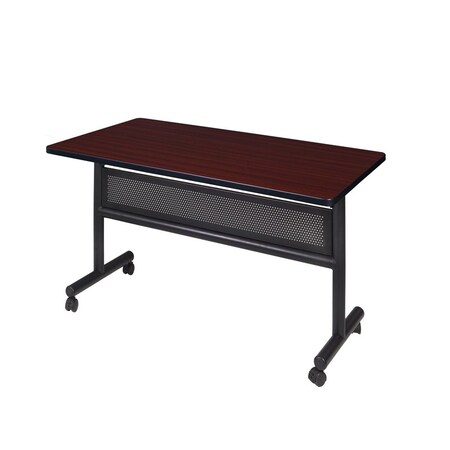 Rectangle FlipTop Table, 48" W, 29" H, Laminate Top, Mahogany